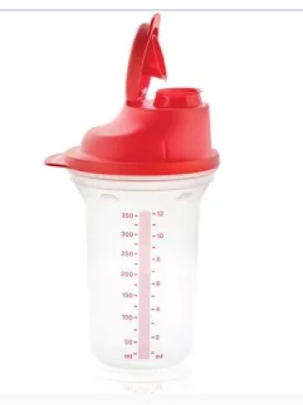 Tupperware All In One Red-Top Clear Measuring Shaker